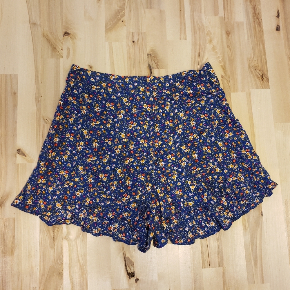 American Eagle Outfitters Blue Floral Shorts Sz S